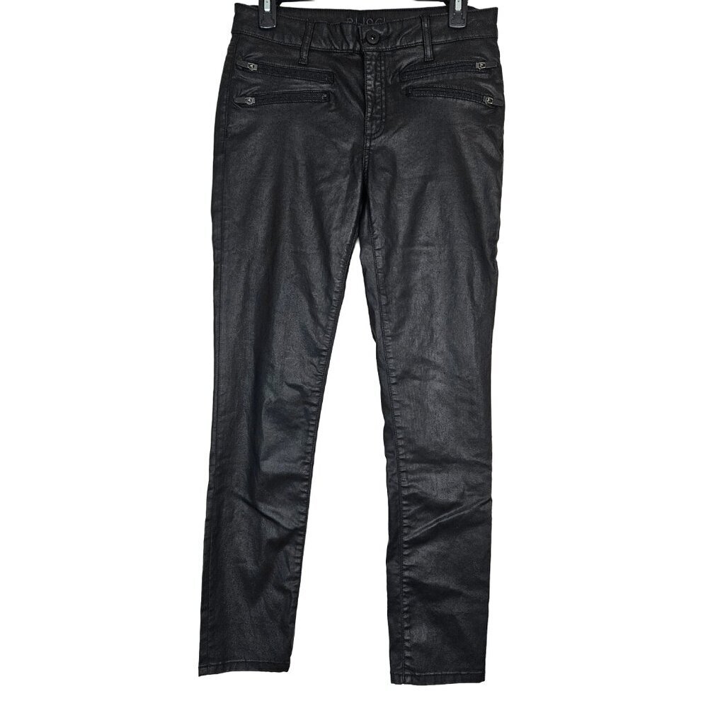 DL1961 Florence Insta Sculpt Epiphany Black Coated Moto Skinny Jean 30 - Picture 2 of 9